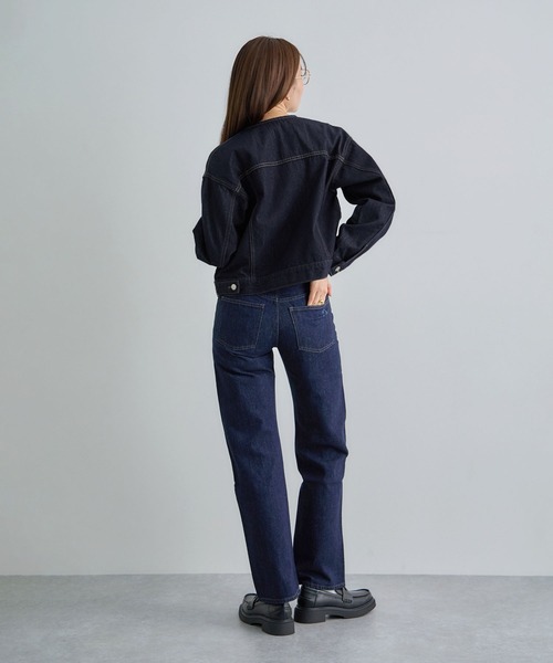Futier land（フューティアランド）の「ノーカラーデニムジャケット（デニムジャケット・レディース・インディゴブルー/ライトブルー・FREE）」の8枚目の写真
