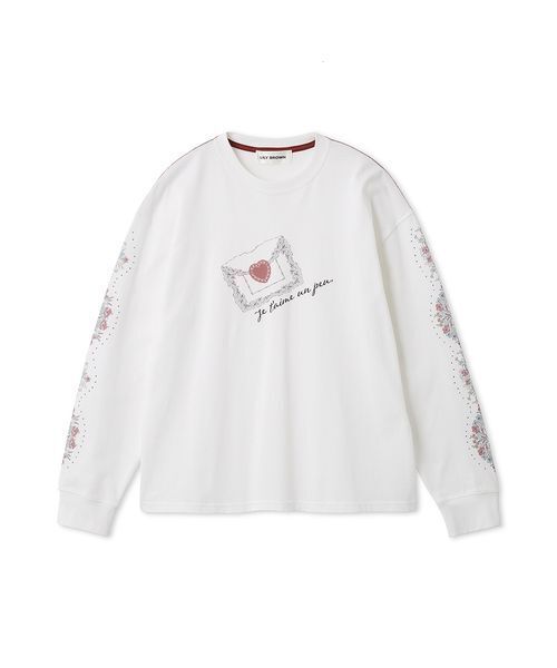 LILY BROWN（リリーブラウン）の「love letter ロングスリーブTシャツ（Tシャツ/カットソー・レディース・ホワイト/グレー/ブラック・F）」の2枚目の写真