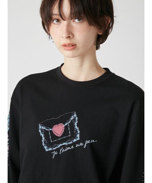 LILY BROWN（リリーブラウン）の「love letter ロングスリーブTシャツ（Tシャツ/カットソー・レディース・ホワイト/グレー/ブラック・F）」の8枚目の写真