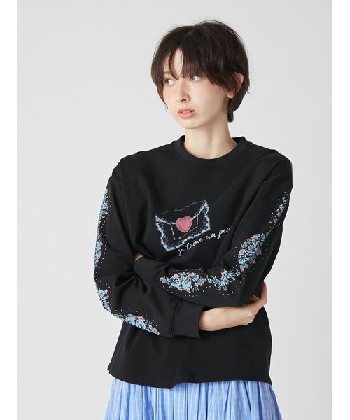 LILY BROWN（リリーブラウン）の「love letter ロングスリーブTシャツ（Tシャツ/カットソー・レディース・ホワイト/グレー/ブラック・F）」の12枚目の写真