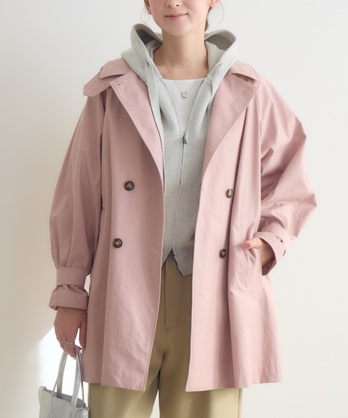 KATHARINE ROSS（キャサリンロス）の「【KATHARINE ROSS】ステンミドルコート（ステンカラーコート・レディース・ベージュ/ピンク・FREE）」の2枚目の写真
