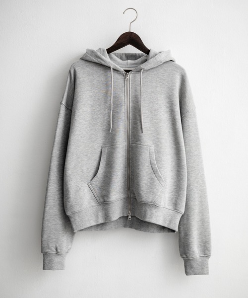 Rocky Monroe（ロッキーモンロー）の「オーバーサイズ 裏毛ショート丈長袖ダブルジップパーカー（パーカー・メンズ・アッシュ/ブラック/ネイビー/グレー・M/XL/L）」の6枚目の写真