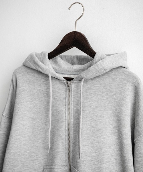 Rocky Monroe（ロッキーモンロー）の「オーバーサイズ 裏毛ショート丈長袖ダブルジップパーカー（パーカー・メンズ・アッシュ/ブラック/ネイビー/グレー・M/XL/L）」の8枚目の写真