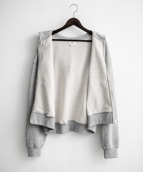 Rocky Monroe（ロッキーモンロー）の「オーバーサイズ 裏毛ショート丈長袖ダブルジップパーカー（パーカー・メンズ・アッシュ/ブラック/ネイビー/グレー・M/XL/L）」の13枚目の写真