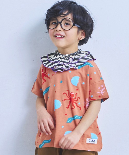 MARKEY'S（マーキーズ）の「ソウガラワイドTシャツ（Tシャツ/カットソー・キッズ・ブルー/イエロー/ベージュ/ブルー系その他/マルチ/アイボリー/ライトブルー/ピンク/グレー/オフホワイト・M/S/L/XS/LL）」の5枚目の写真