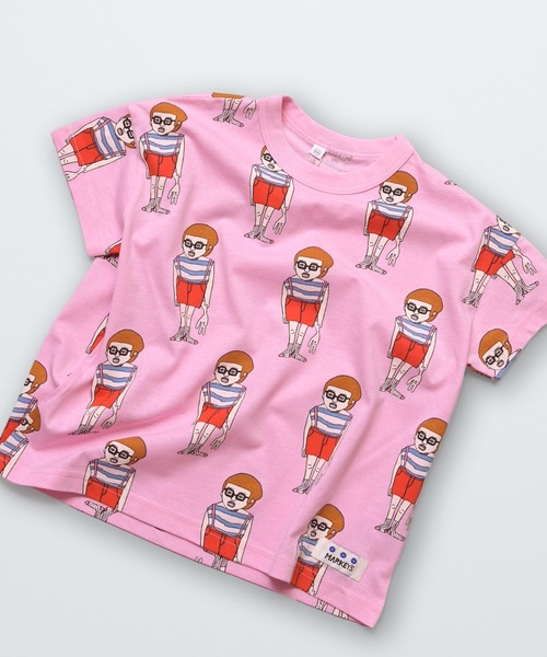 MARKEY'S（マーキーズ）の「ソウガラワイドTシャツ（Tシャツ/カットソー・キッズ・ブルー/イエロー/ベージュ/ブルー系その他/マルチ/アイボリー/ライトブルー/ピンク/グレー/オフホワイト・M/S/L/XS/LL）」の9枚目の写真