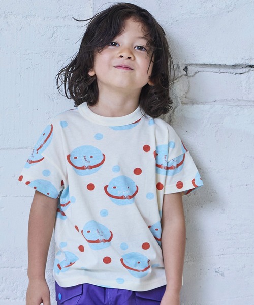 MARKEY'S（マーキーズ）の「ソウガラワイドTシャツ（Tシャツ/カットソー・キッズ・ブルー/イエロー/ベージュ/ブルー系その他/マルチ/アイボリー/ライトブルー/ピンク/グレー/オフホワイト・M/S/L/XS/LL）」の6枚目の写真