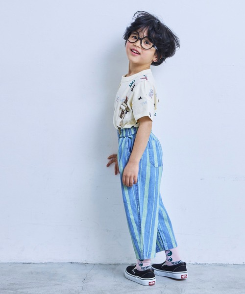 MARKEY'S（マーキーズ）の「ソウガラワイドTシャツ（Tシャツ/カットソー・キッズ・ブルー/イエロー/ベージュ/ブルー系その他/マルチ/アイボリー/ライトブルー/ピンク/グレー/オフホワイト・M/S/L/XS/LL）」の18枚目の写真