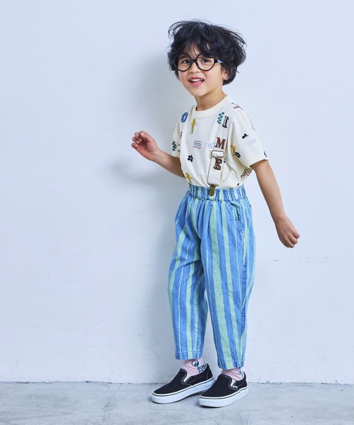 MARKEY'S（マーキーズ）の「ソウガラワイドTシャツ（Tシャツ/カットソー・キッズ・ブルー/イエロー/ベージュ/ブルー系その他/マルチ/アイボリー/ライトブルー/ピンク/グレー/オフホワイト・M/S/L/XS/LL）」の19枚目の写真