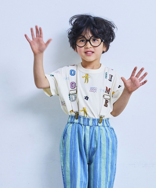 MARKEY'S（マーキーズ）の「ソウガラワイドTシャツ（Tシャツ/カットソー・キッズ・ブルー/イエロー/ベージュ/ブルー系その他/マルチ/アイボリー/ライトブルー/ピンク/グレー/オフホワイト・M/S/L/XS/LL）」の21枚目の写真