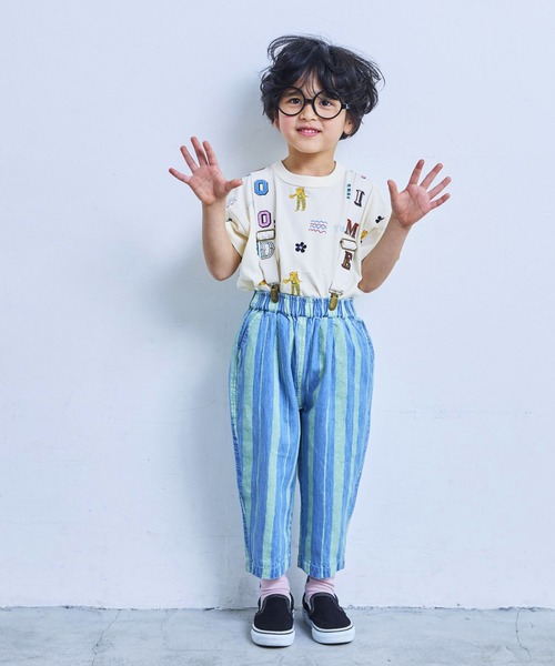 MARKEY'S（マーキーズ）の「ソウガラワイドTシャツ（Tシャツ/カットソー・キッズ・ブルー/イエロー/ベージュ/ブルー系その他/マルチ/アイボリー/ライトブルー/ピンク/グレー/オフホワイト・M/S/L/XS/LL）」の22枚目の写真