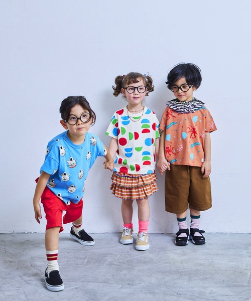 MARKEY'S（マーキーズ）の「ソウガラワイドTシャツ（Tシャツ/カットソー・キッズ・ブルー/イエロー/ベージュ/ブルー系その他/マルチ/アイボリー/ライトブルー/ピンク/グレー/オフホワイト・M/S/L/XS/LL）」の11枚目の写真