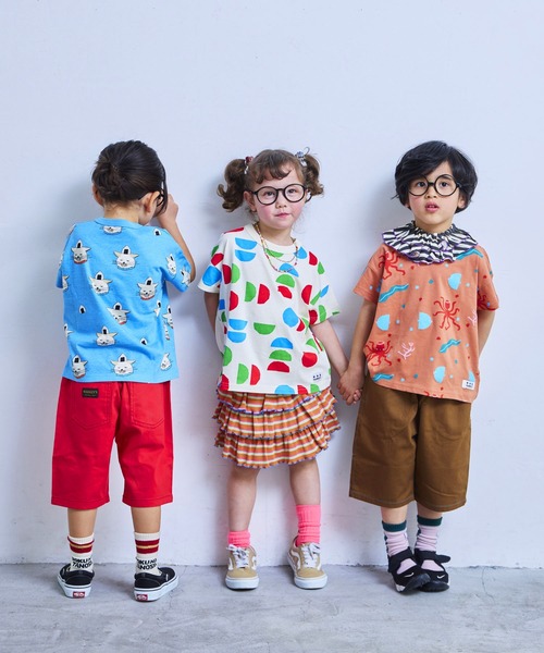 MARKEY'S（マーキーズ）の「ソウガラワイドTシャツ（Tシャツ/カットソー・キッズ・ブルー/イエロー/ベージュ/ブルー系その他/マルチ/アイボリー/ライトブルー/ピンク/グレー/オフホワイト・M/S/L/XS/LL）」の13枚目の写真