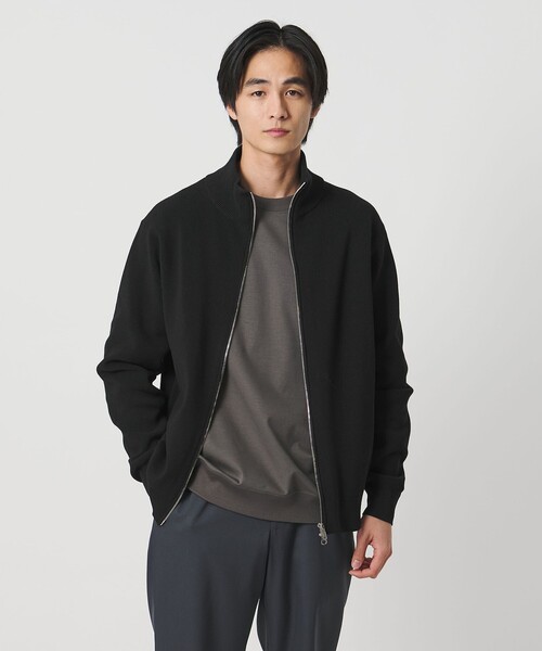 UNITED ARROWS（ユナイテッドアローズ）の「コットン/ポリエステル アゼ ドライバーズ ニット（カーディガン/ボレロ・メンズ・グレー系/ブラック・S/L/M/XL）」の2枚目の写真