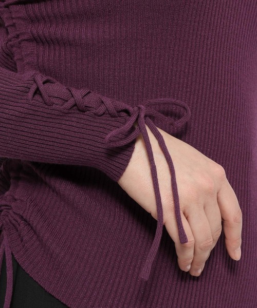 HARE(ハレ)の「ワンショルドレープニットトップス(HARE)(ニット/セーター・レディース・ブラック/パープル・FREE)」の20枚目の写真