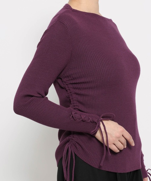 HARE(ハレ)の「ワンショルドレープニットトップス(HARE)(ニット/セーター・レディース・ブラック/パープル・FREE)」の19枚目の写真