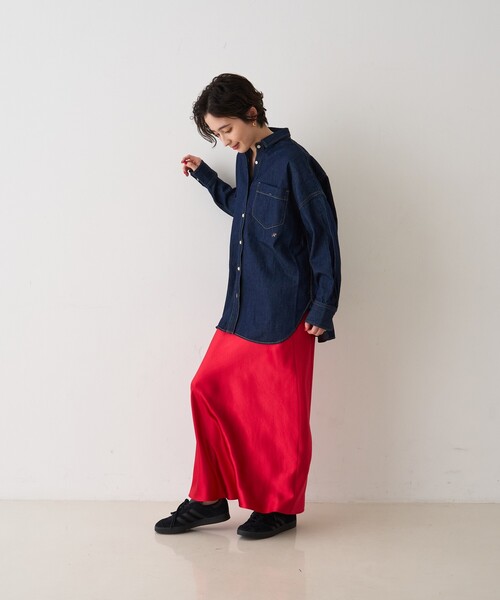 Rouge vif Anna（ルージュヴィフアンナ）の「サテンマーメイドイージーロングスカート（スカート・レディース・ブラック/レッド/オフホワイト・フリー）」の8枚目の写真