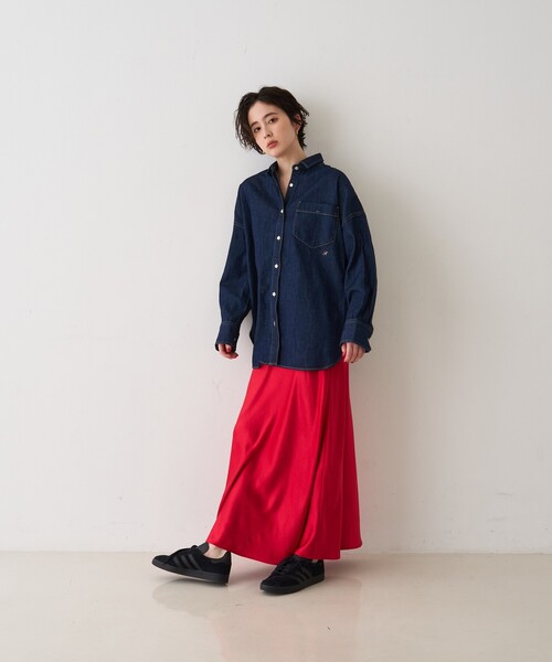 Rouge vif Anna（ルージュヴィフアンナ）の「サテンマーメイドイージーロングスカート（スカート・レディース・ブラック/レッド/オフホワイト・フリー）」の9枚目の写真