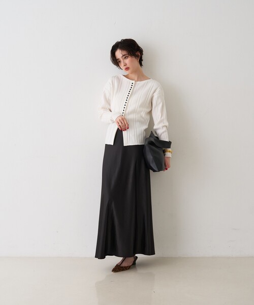 Rouge vif Anna（ルージュヴィフアンナ）の「サテンマーメイドイージーロングスカート（スカート・レディース・ブラック/レッド/オフホワイト・フリー）」の20枚目の写真