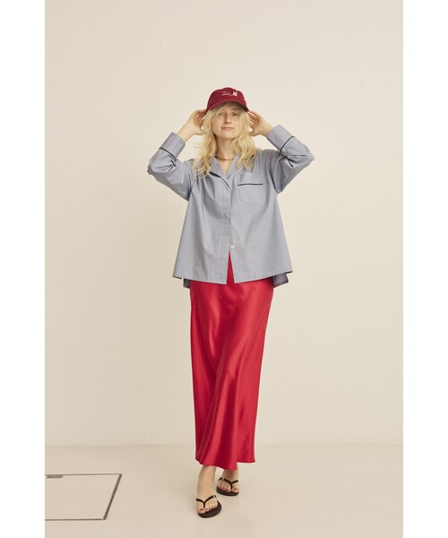 Rouge vif Anna（ルージュヴィフアンナ）の「サテンマーメイドイージーロングスカート（スカート・レディース・ブラック/レッド/オフホワイト・フリー）」の22枚目の写真