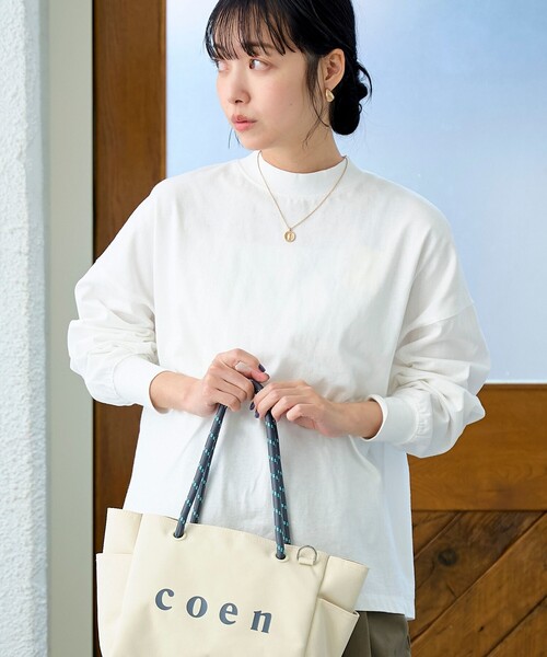 coen(コーエン)の「USAコットンリピロンT / アソートロングスリーブTシャツ(Tシャツ/カットソー・レディース・ブラック/ライトブルー/ブラウン/その他1/オフホワイト・M/L)」の2枚目の写真