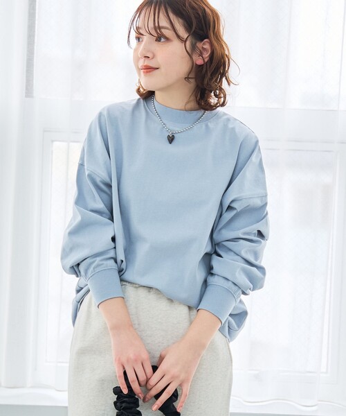 coen(コーエン)の「USAコットンリピロンT / アソートロングスリーブTシャツ(Tシャツ/カットソー・レディース・ブラック/ライトブルー/ブラウン/その他1/オフホワイト・M/L)」の1枚目の写真