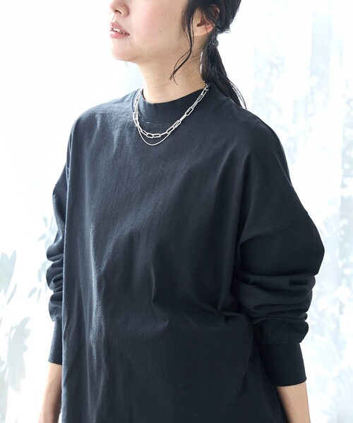 coen(コーエン)の「USAコットンリピロンT / アソートロングスリーブTシャツ(Tシャツ/カットソー・レディース・ブラック/ライトブルー/ブラウン/その他1/オフホワイト・M/L)」の3枚目の写真