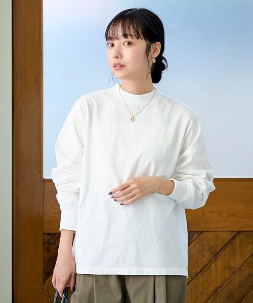 coen(コーエン)の「USAコットンリピロンT / アソートロングスリーブTシャツ(Tシャツ/カットソー・レディース・ブラック/ライトブルー/ブラウン/その他1/オフホワイト・M/L)」の8枚目の写真