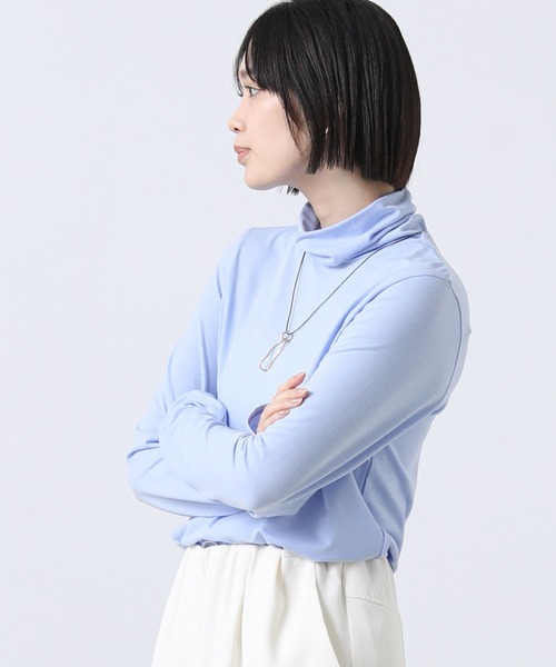 Gready Brilliant（グレディブリリアン）の「テンセル混ドライタートルネック（Tシャツ/カットソー・レディース・ピンク/オフホワイト/ブルー・38）」の2枚目の写真