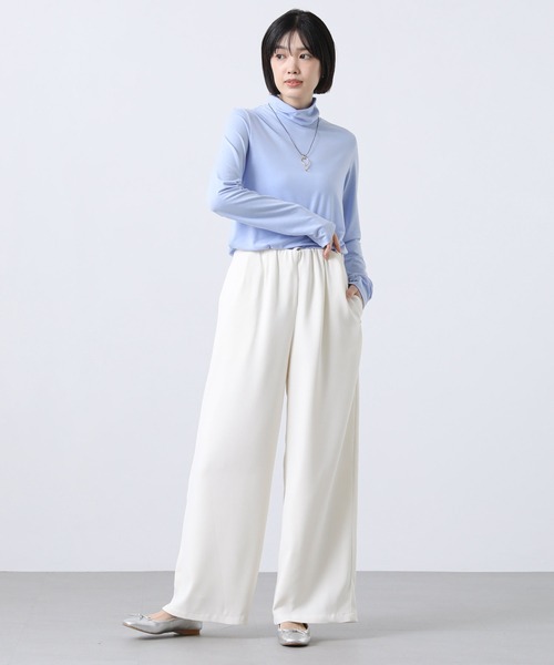 Gready Brilliant（グレディブリリアン）の「テンセル混ドライタートルネック（Tシャツ/カットソー・レディース・ピンク/オフホワイト/ブルー・38）」の5枚目の写真