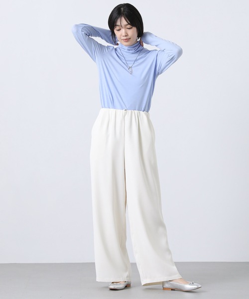 Gready Brilliant（グレディブリリアン）の「テンセル混ドライタートルネック（Tシャツ/カットソー・レディース・ピンク/オフホワイト/ブルー・38）」の8枚目の写真