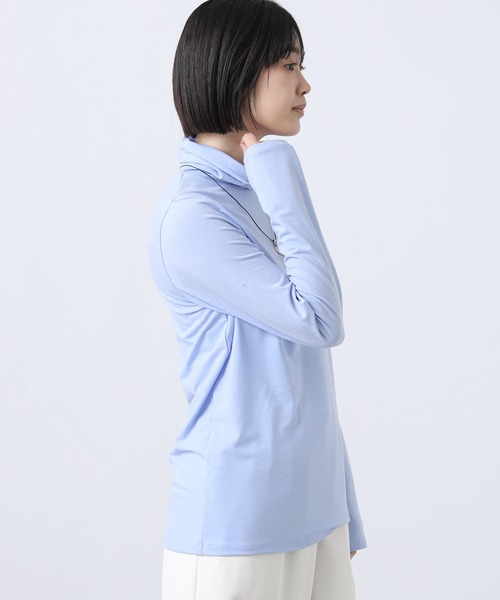 Gready Brilliant（グレディブリリアン）の「テンセル混ドライタートルネック（Tシャツ/カットソー・レディース・ピンク/オフホワイト/ブルー・38）」の10枚目の写真