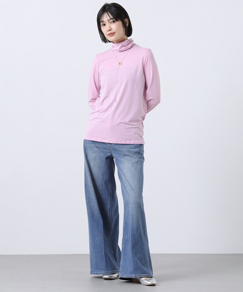 Gready Brilliant（グレディブリリアン）の「テンセル混ドライタートルネック（Tシャツ/カットソー・レディース・ピンク/オフホワイト/ブルー・38）」の13枚目の写真