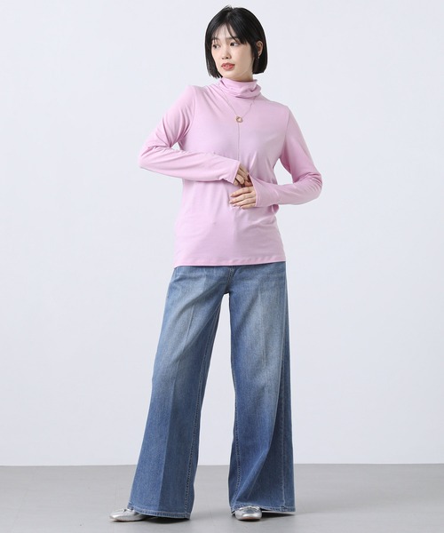 Gready Brilliant（グレディブリリアン）の「テンセル混ドライタートルネック（Tシャツ/カットソー・レディース・ピンク/オフホワイト/ブルー・38）」の16枚目の写真