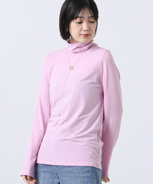 Gready Brilliant（グレディブリリアン）の「テンセル混ドライタートルネック（Tシャツ/カットソー・レディース・ピンク/オフホワイト/ブルー・38）」の17枚目の写真