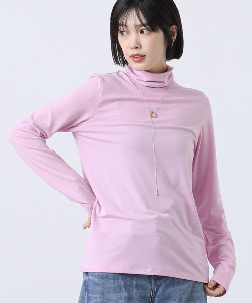 Gready Brilliant（グレディブリリアン）の「テンセル混ドライタートルネック（Tシャツ/カットソー・レディース・ピンク/オフホワイト/ブルー・38）」の20枚目の写真