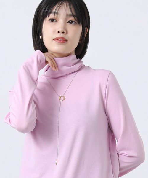 Gready Brilliant（グレディブリリアン）の「テンセル混ドライタートルネック（Tシャツ/カットソー・レディース・ピンク/オフホワイト/ブルー・38）」の21枚目の写真