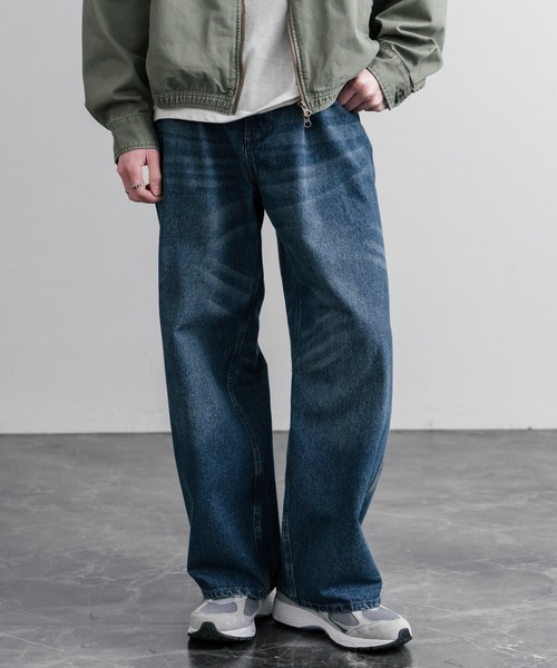 KRIFF MAYER（クリフメイヤー）の「KRIFF MAYER クリフメイヤー ワイドストレートデニムパンツ/ジーパン 2535108（デニムパンツ・メンズ・ダークブルー/チャコール/ナチュラル/ライトブルー・M/L/XL）」の4枚目の写真