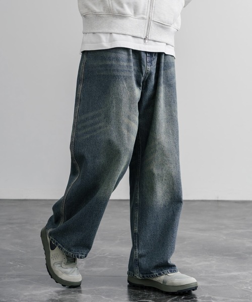 KRIFF MAYER（クリフメイヤー）の「KRIFF MAYER クリフメイヤー ワイドストレートデニムパンツ/ジーパン 2535108（デニムパンツ・メンズ・ダークブルー/チャコール/ナチュラル/ライトブルー・M/L/XL）」の3枚目の写真