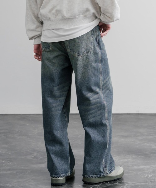 KRIFF MAYER（クリフメイヤー）の「KRIFF MAYER クリフメイヤー ワイドストレートデニムパンツ/ジーパン 2535108（デニムパンツ・メンズ・ダークブルー/チャコール/ナチュラル/ライトブルー・M/L/XL）」の14枚目の写真