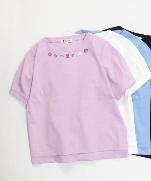 コットン100％ビーズ刺繍UVプルオーバー（Tシャツ/カットソー