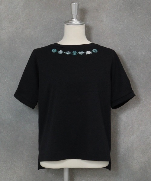 STUDIO PICONE（スタジオピッコーネ）の「コットン100％ビーズ刺繍UVプルオーバー（Tシャツ/カットソー・レディース・ライトパープル/ネイビー/ホワイト/ライトブルー・M/LL/L）」の21枚目の写真