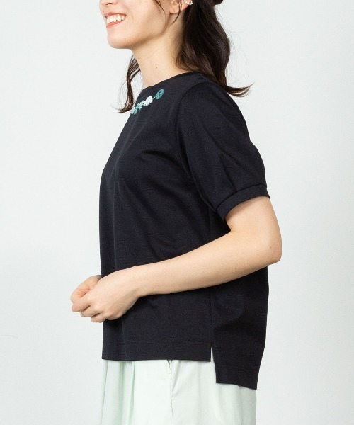 STUDIO PICONE（スタジオピッコーネ）の「コットン100％ビーズ刺繍UVプルオーバー（Tシャツ/カットソー・レディース・ライトパープル/ネイビー/ホワイト/ライトブルー・M/LL/L）」の6枚目の写真