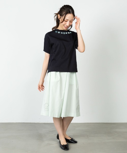 STUDIO PICONE（スタジオピッコーネ）の「コットン100％ビーズ刺繍UVプルオーバー（Tシャツ/カットソー・レディース・ライトパープル/ネイビー/ホワイト/ライトブルー・M/LL/L）」の10枚目の写真