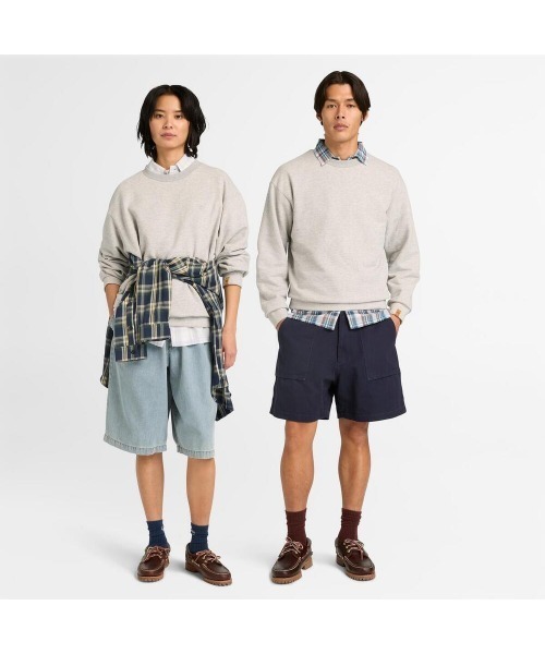 Timberland(ティンバーランド)の「ヘリンボーン クルー スウェットシャツ ユニセックス(スウェット・メンズ・グレイッシュベージュ・LARGE/MEDIUM/SMALL/X-LARGE)」の2枚目の写真