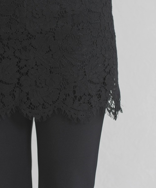 MISCH MASCH(ミッシュマッシュ)の「2026春夏新作 WEB限定 レーススカートセット美脚センタープレスフレアパンツ(その他パンツ・レディース・ブラック・フリ-)」の6枚目の写真
