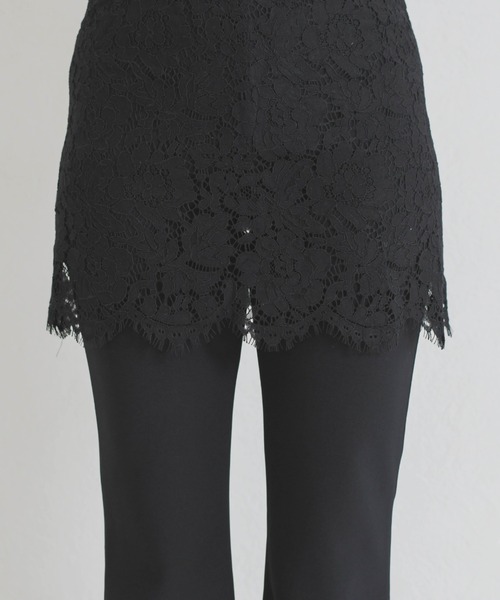 MISCH MASCH(ミッシュマッシュ)の「2026春夏新作 WEB限定 レーススカートセット美脚センタープレスフレアパンツ(その他パンツ・レディース・ブラック・フリ-)」の8枚目の写真