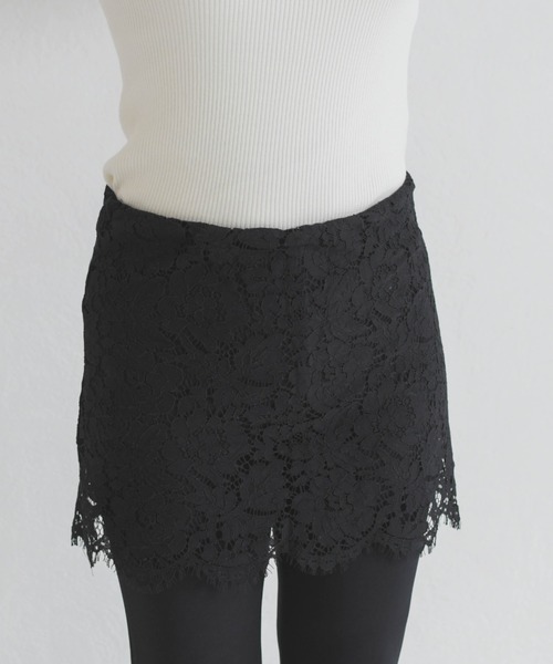 MISCH MASCH(ミッシュマッシュ)の「2026春夏新作 WEB限定 レーススカートセット美脚センタープレスフレアパンツ(その他パンツ・レディース・ブラック・フリ-)」の5枚目の写真