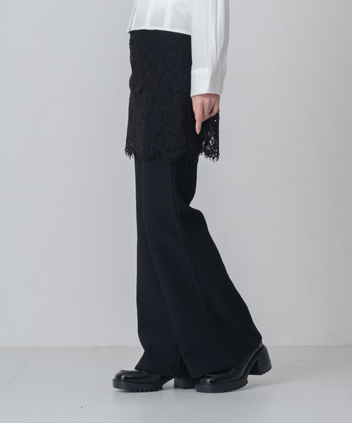 MISCH MASCH（ミッシュマッシュ）の「2026春夏新作 WEB限定 レーススカートセット美脚センタープレスフレアパンツ（その他パンツ・レディース・ブラック・ﾌﾘ-）」の10枚目の写真