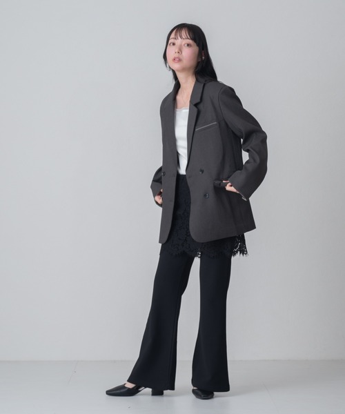 MISCH MASCH（ミッシュマッシュ）の「2026春夏新作 WEB限定 レーススカートセット美脚センタープレスフレアパンツ（その他パンツ・レディース・ブラック・ﾌﾘ-）」の19枚目の写真